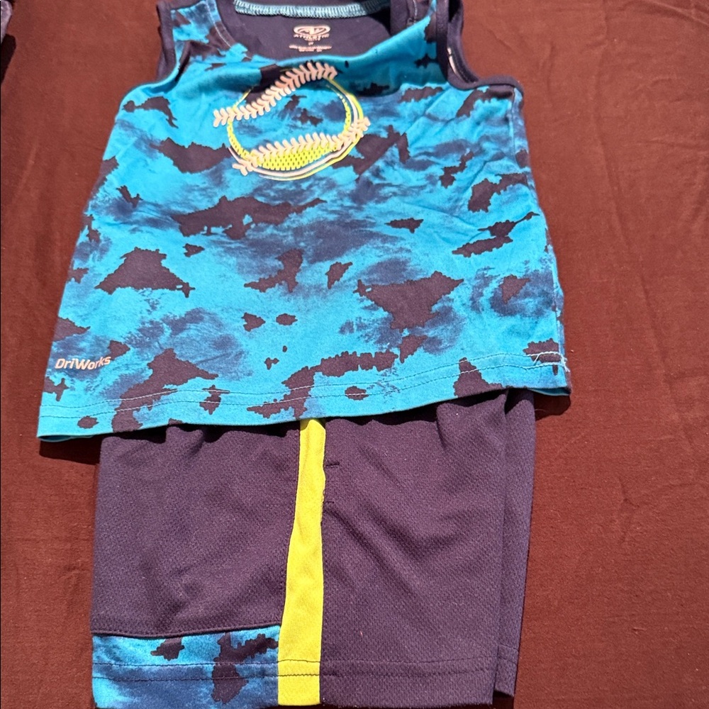 Athletic Works Blue and Black Kids Tank Top